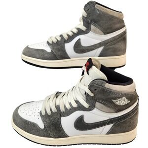 Nike Air Jordan 1 Retro High OG Shoes Youth 7Y Gray Washed Black GS FD1437-051